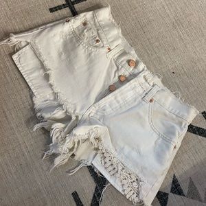 We the free white denim shorts